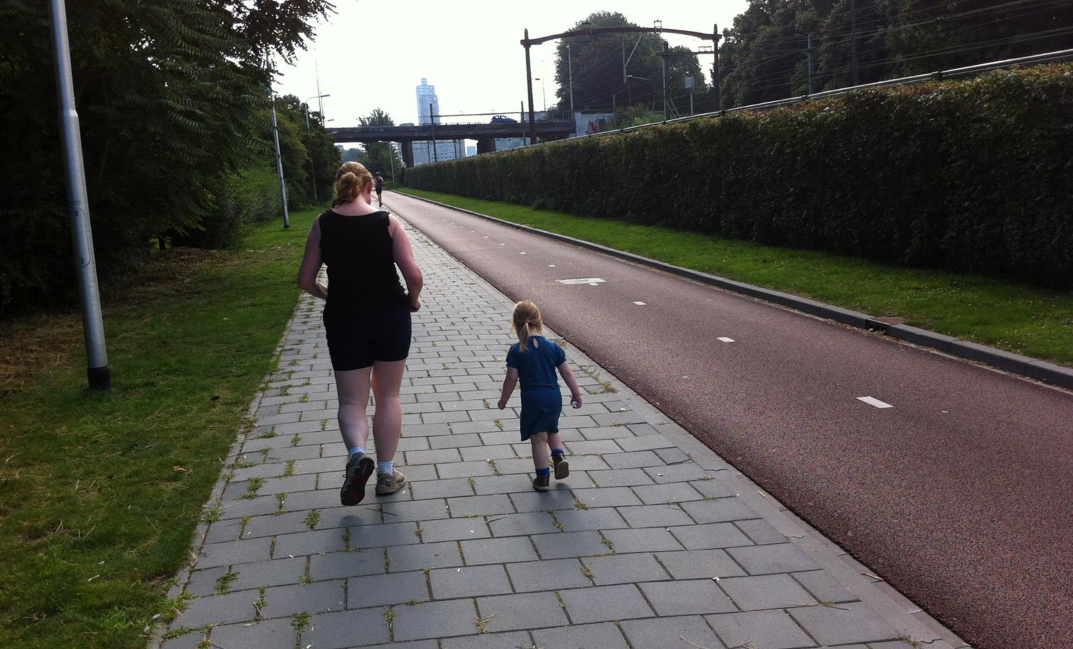 Moeder loopt hard met dochter
