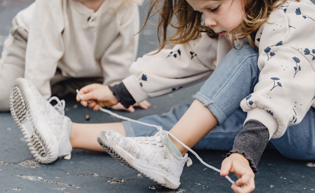 kinderschoenen met veters